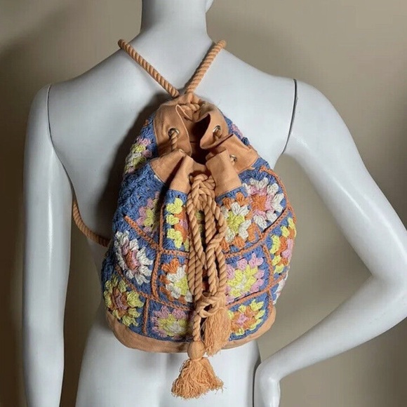 Urban 100% cotton Multi Color Crochet Backpack main image 8